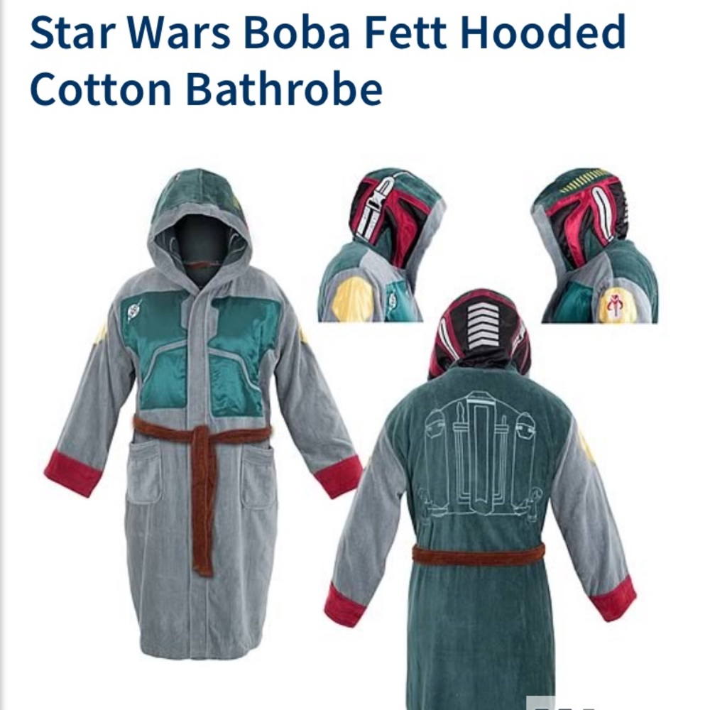 Star Wars Boba Fett Hooded Cotton Bathrobe